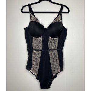 NWT ASHLEY GRAHAM Lingerie black bodysuit 1x